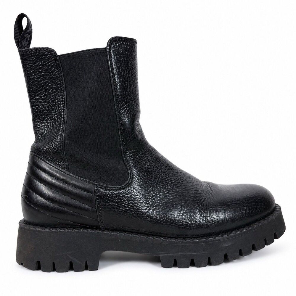 Pajar Canada Womens 40 US 9 9.5 Black Leather Chelsea Boots Waterproof Lug Sole